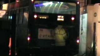 Buses into Rhyl bus depot in the evening