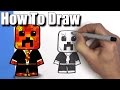 How To Draw Preston Playz Minecraft Skin  - EASY Chibi - Step By Step - Kawaii