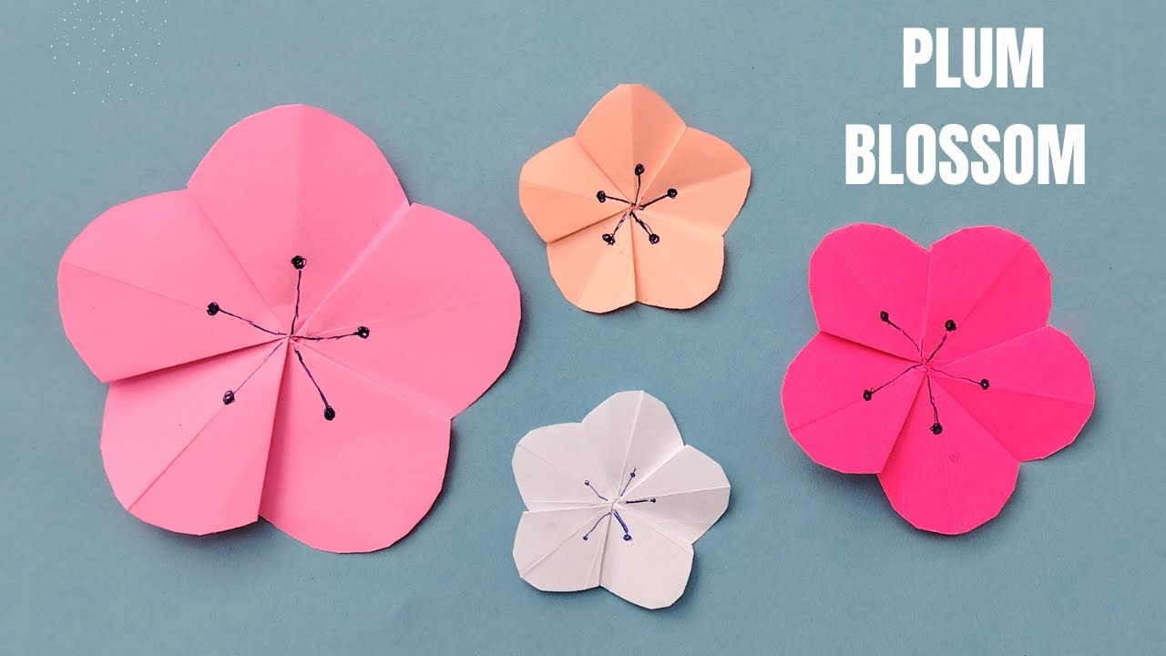 Легкий бумажный цветок сливы | Как легко сделать «Цветок сливы» из бумаги в домашних условиях.