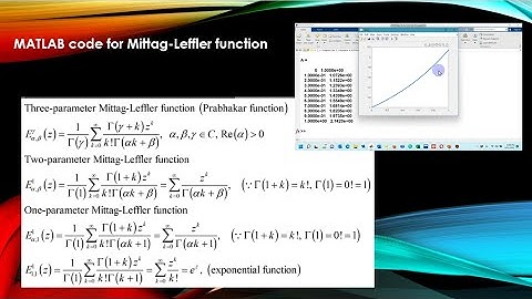 Fractional Calculus| Mittag Leffler Function| MATLAB code