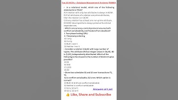 Top 10 Toughest DBMS MCQs for GATE CSE 💥 #shorts #youtubeshorts #ugcnet #gate #dbms