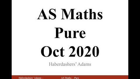 AS Maths - 2020 - Pure - Q14