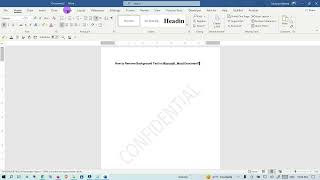 How to Remove Background Text in Microsoft  Word Document?