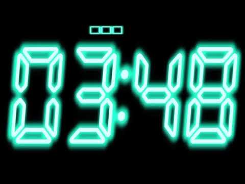 5 minute NEON countdown timer calm music BIG NUMBERS new design changes colours
