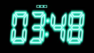 5 minute NEON countdown timer calm music BIG NUMBERS new design changes colours