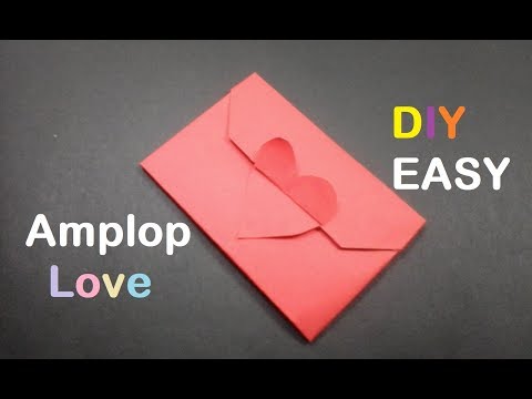Cara Membuat Amplop Dari Bentuk Hati Tutorial Origami How To Fold Heart Letter Easy