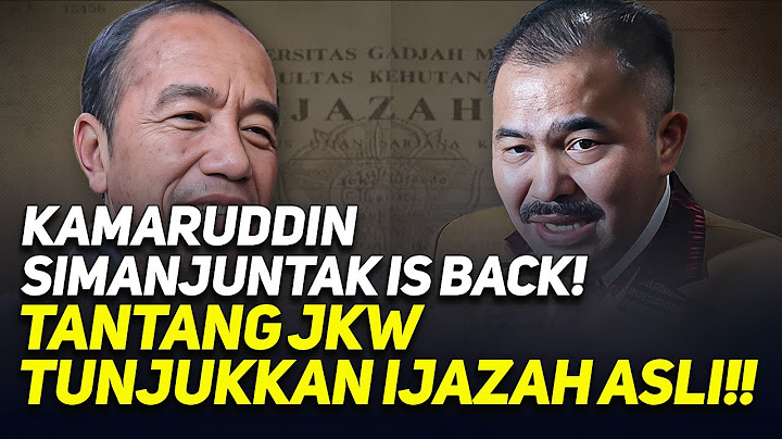 🔴LIVE! KAMARUDDIN SIMANJUNTAK IS BACK! TANTANG JKW TUNJUKKAN IJAZAH ASLI!!