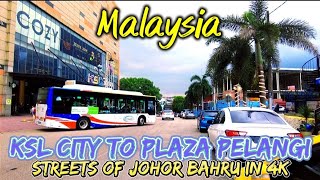 KSL City to Plaza Pelangi Walking Tour in 4K | Streets of Johor Bahru, Malaysia.