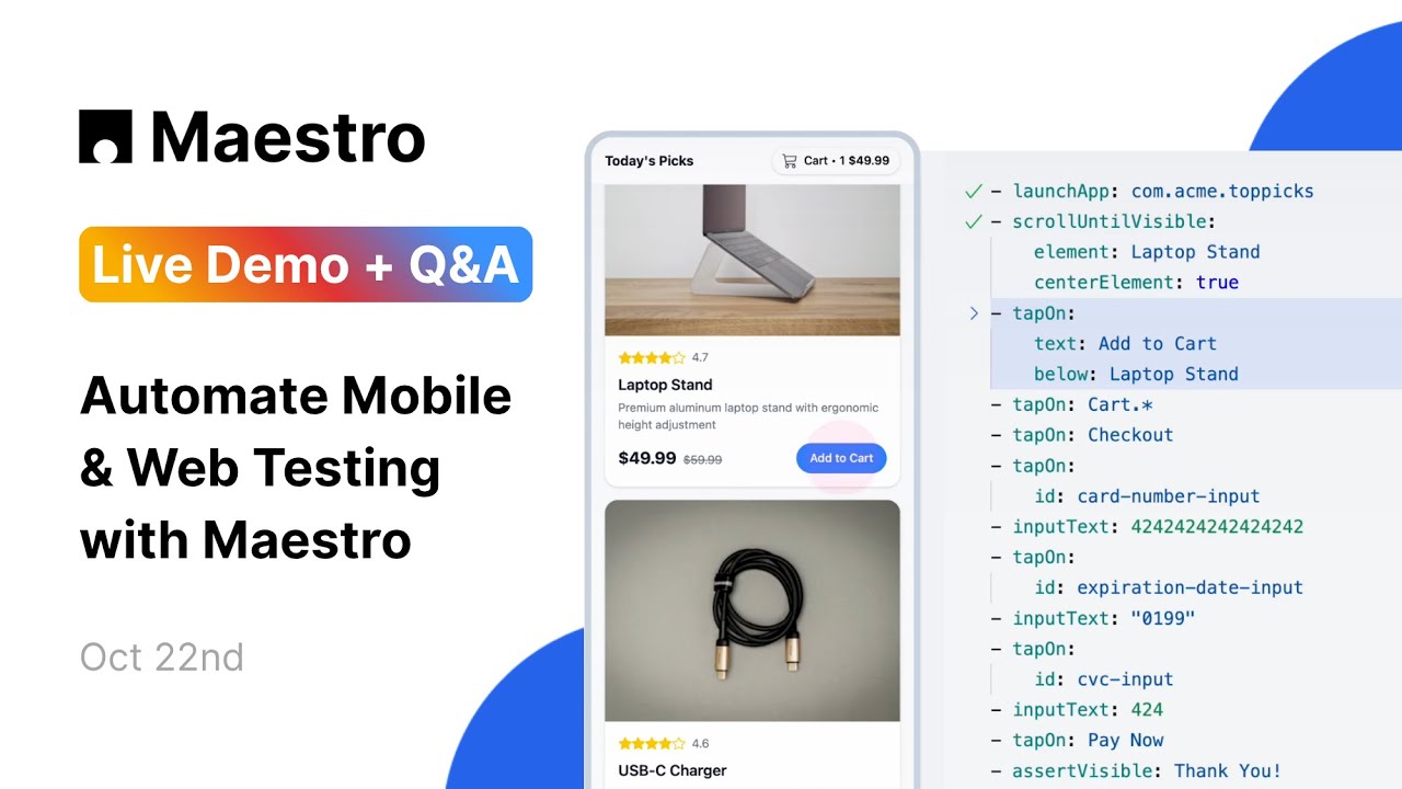 Live Demo + Q&A: Automate Mobile & Web Testing with Maestro - YouTube