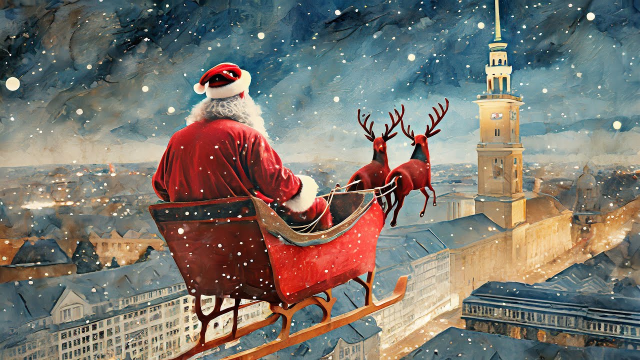 Santa's Flight Over Berlin | Best Christmas Songs in 4K & HDR