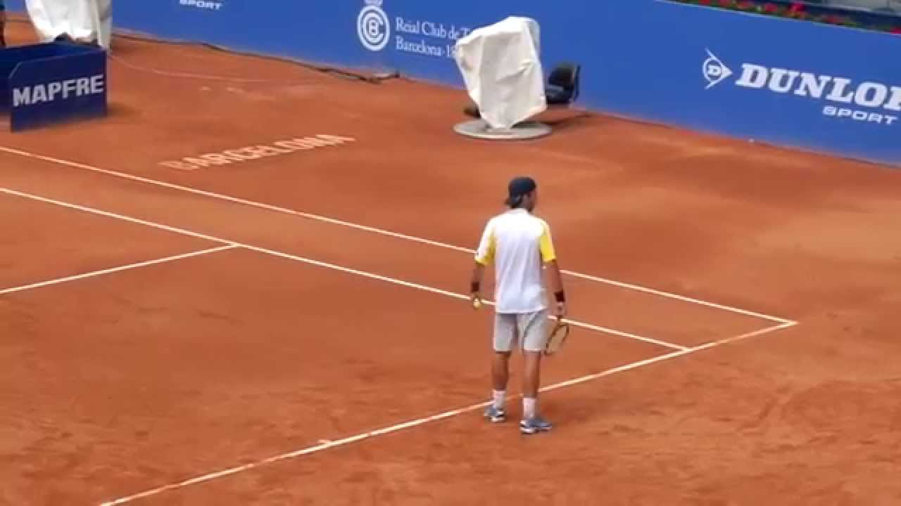 Jose Checa Calvo playing against Marc Lopez [HD] - Barcelona Open Banc Sabadell 2014