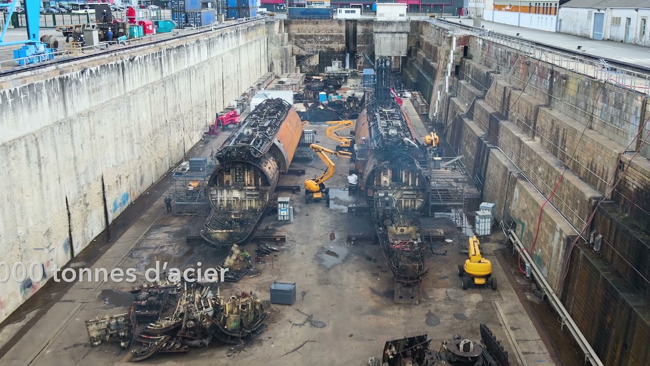 Déconstruction de sous-marins de type Agosta - Timelapse