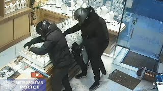 Dramatic smash-and-grab robbery at west London jewellers is caught on CCTV screenshot 2