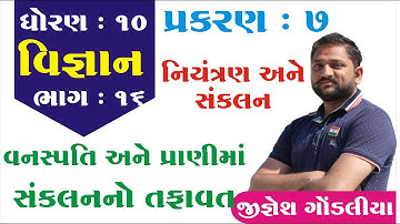 std 10 Science ch 7 (નિયંત્રણ અને સંકલન) ભાગ 16 NCERT Course in gujarati By: Jignesh Gondaliya