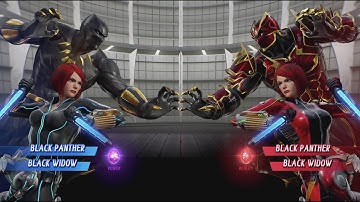 Black Panther and Black Widow vs Black Panther and Black Widow - MARVEL VS. CAPCOM: INFINITE