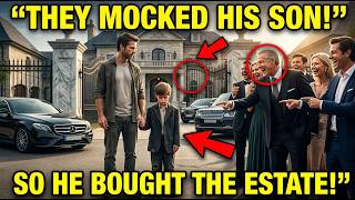 "They Mocked His Son’s Thrifted Suit — So the Single Dad Bought Their Ancestral Estate