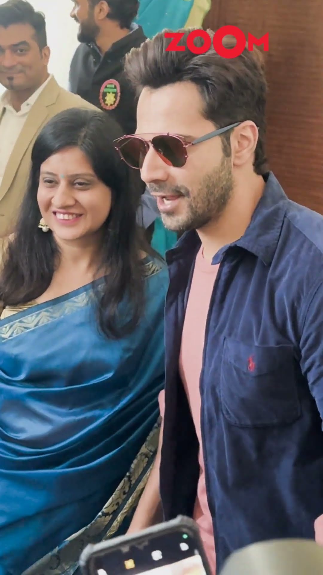 Varun Dhawan SWEETLY poses with fans as he ARRIVES for a school event ? #varundhawan #shorts