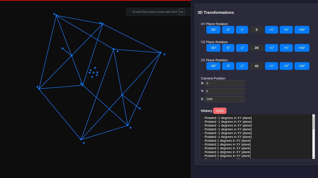 3D shape visualizer using basic Math's concepts - define and rotate ...