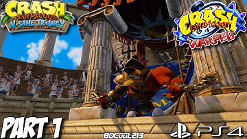 Crash Bandicoot N Sane Trilogy - Warped Gameplay Walkthrough Part 1 Tiny Tiger Boss - PS4 Lets Play