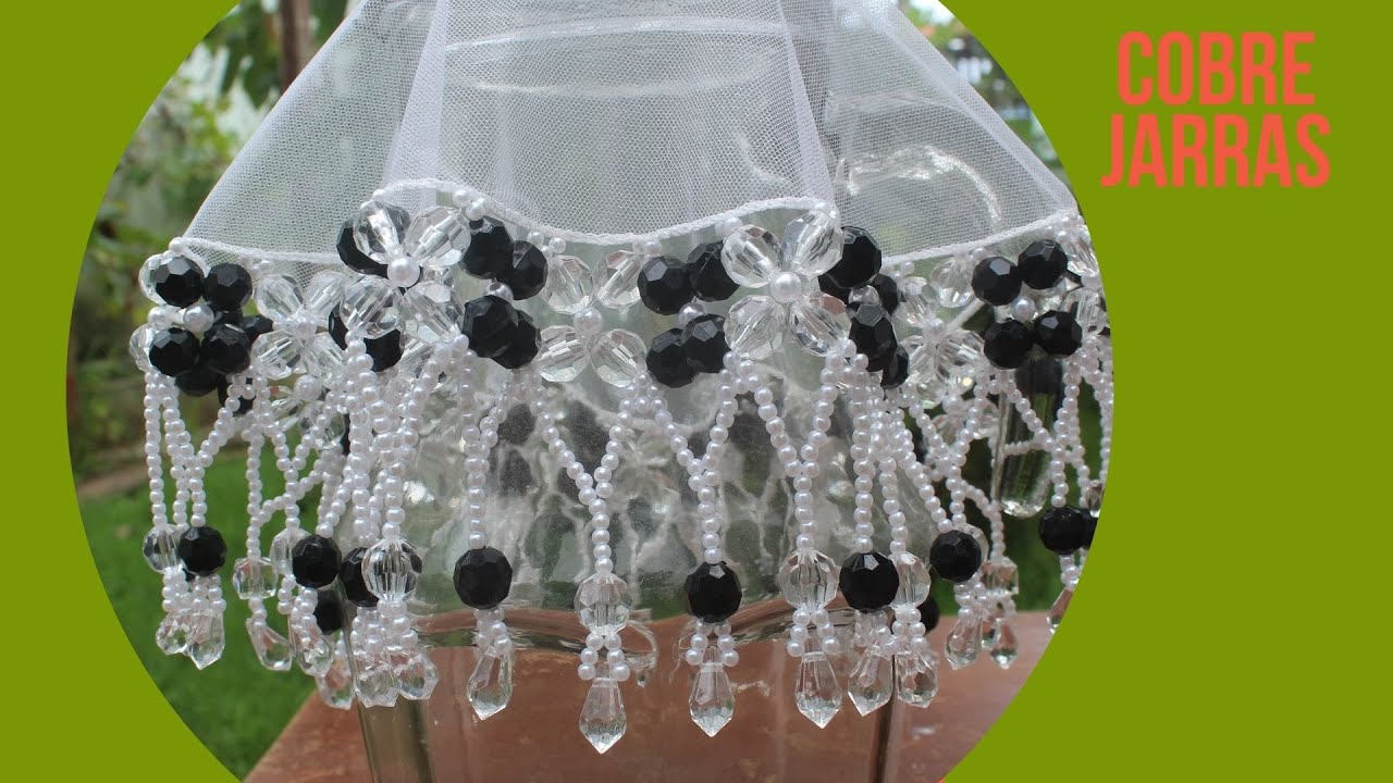 Artesanato passo a passo: Cobre jarras de pérolas e cristais😍