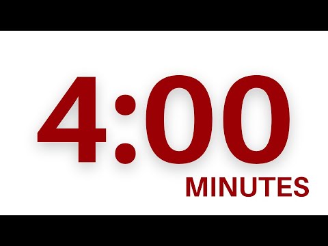 4 Minute -  Simple Countdown Timer - Red Numbers