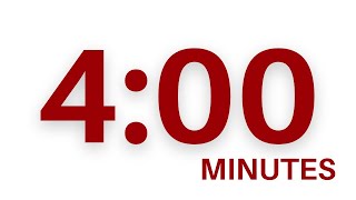 4 Minute -  Simple Countdown Timer - Red Numbers