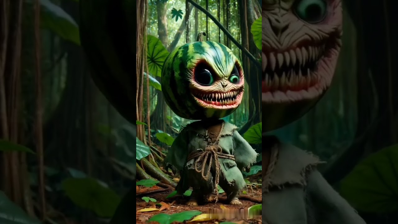 "Terrifying Tiny Fruit-Human Creature! 🍎👀 