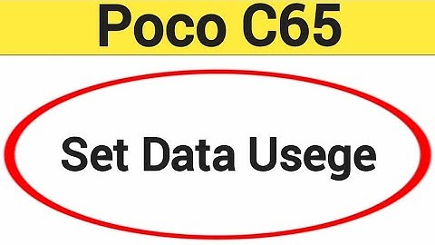 How to set data usege Poco C65, data limit Kaise lagaen