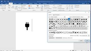How to insert electric plug sign in word