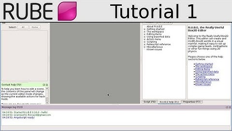 RUBE editor tutorial 1/18 - The workspace