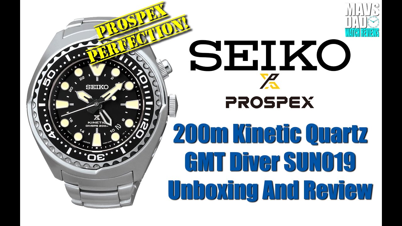 Too Big? | Seiko Prospex 200m Kinetic Quartz GMT Diver SUN019 Unbox &  Review - YouTube