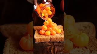 Pumpkins - Satisfying ASMR Toast Spread Halloween #asmr #satisfying #veo3 #halloweenasmr