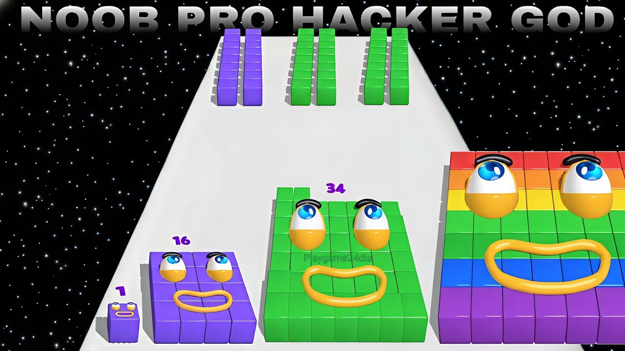 Wow Amazing Gameplay🔑🎮 NOOB VS PRO VS HACKER VS GOD   in Number Blocks
