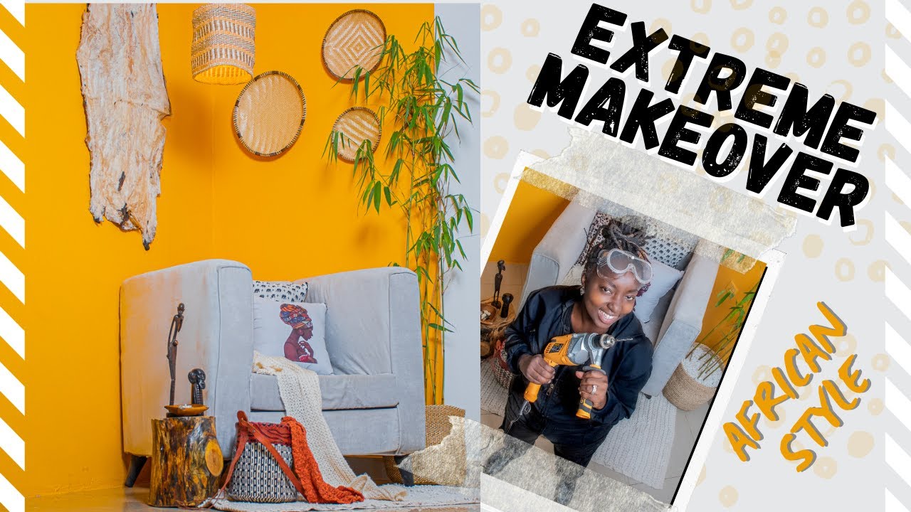 AFRICAN LIVING ROOM MAKEOVER I MADE A COUCH + A DIY AFRICAN SIDE