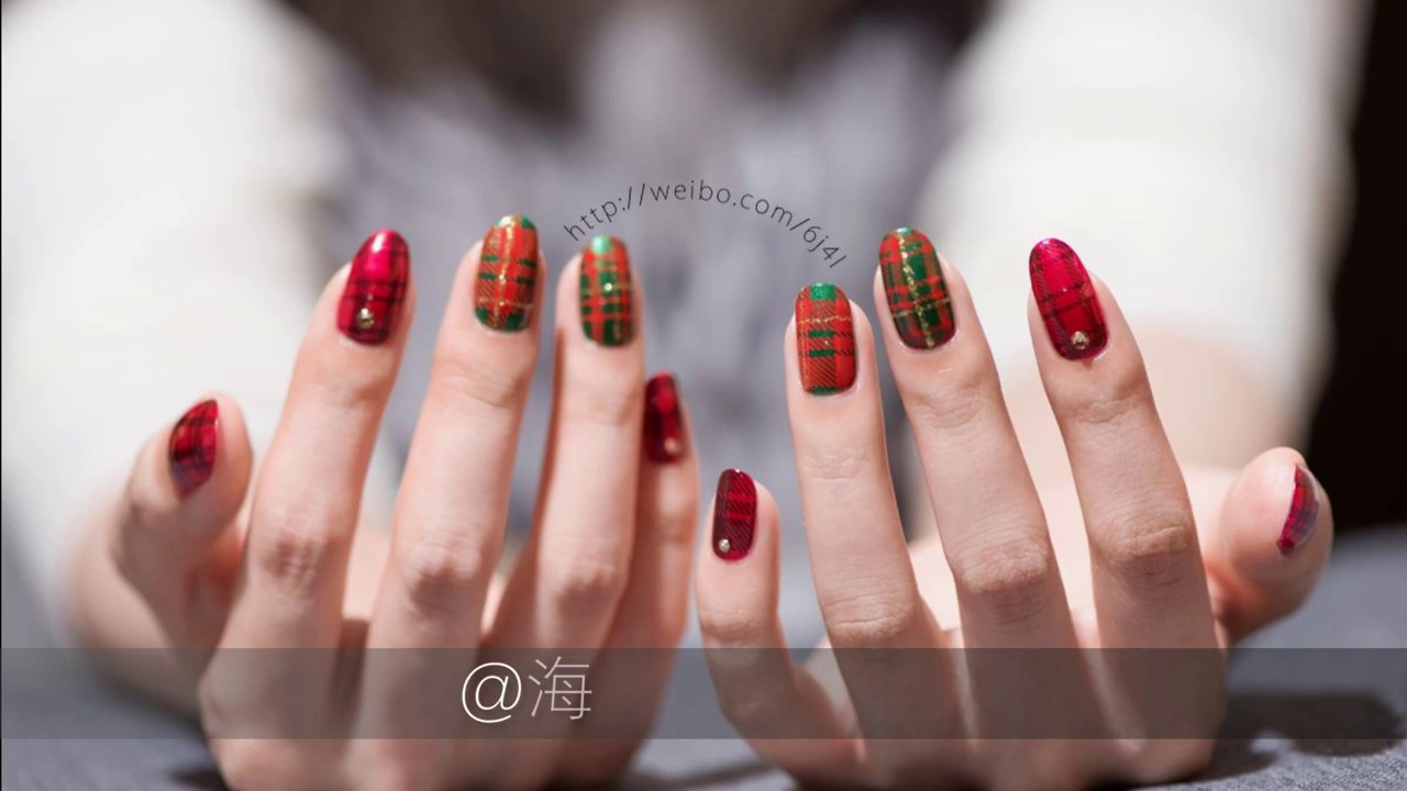 【Haiyan】Plaids with Red&Green for Christmas🎄 nail stamping tutorial