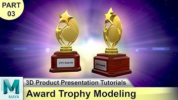 Award Trophy 3D Modeling & Rendering Tutorial (Part 03) in Autodesk Maya | Learn 3D Objects Modeling