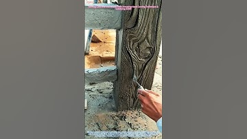 Turning Concrete into Wood Grain! Amazing Hand Carving Technique & Satisfying ASMR