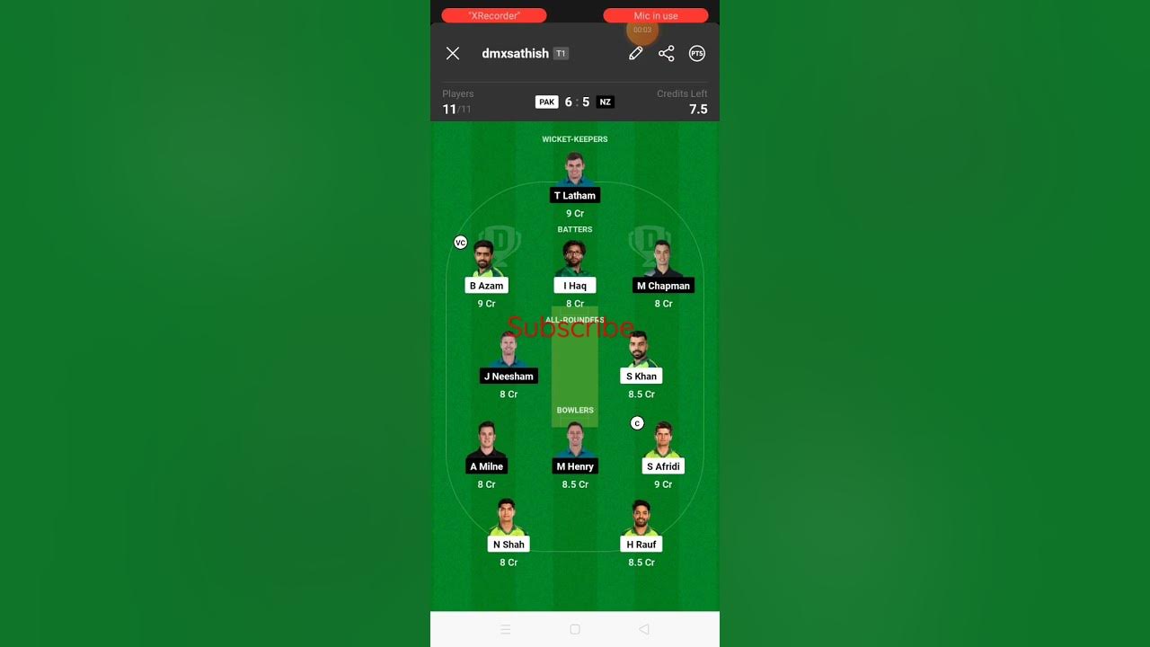 PAK vs NZ 1st ODI team YouTube