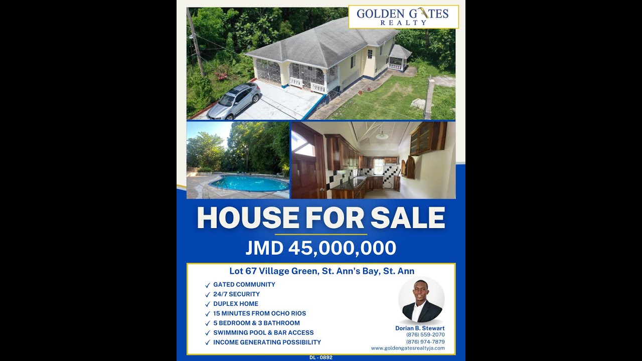 Jamaica home for sale in Gated Community YouTube