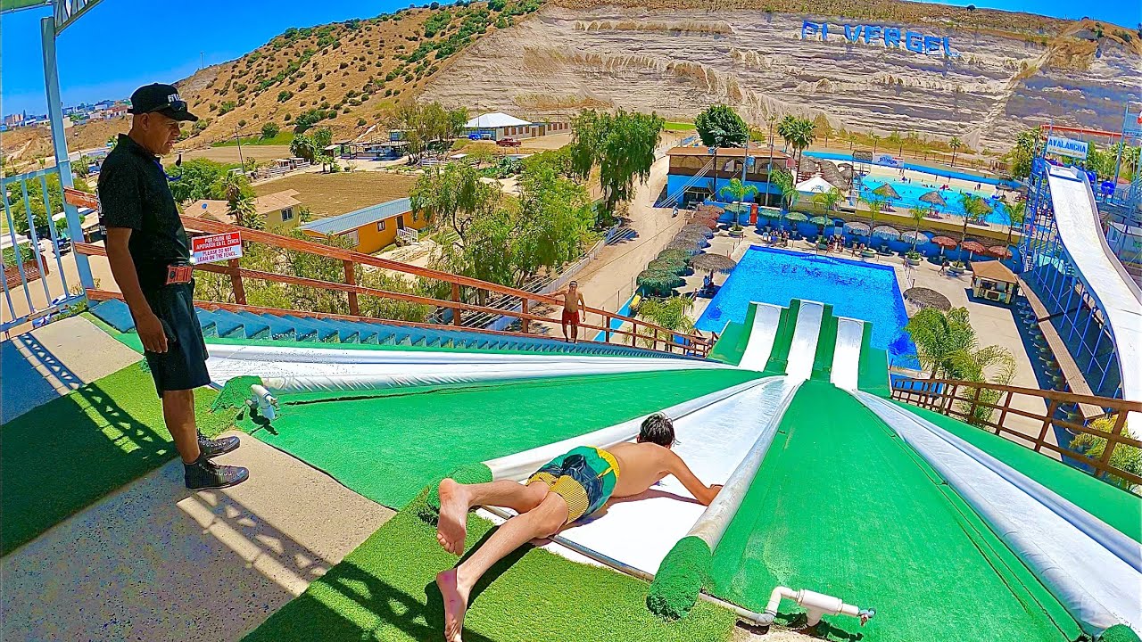 Slip N Fly Water Slide at Albercas El Vergel Water Park YouTube