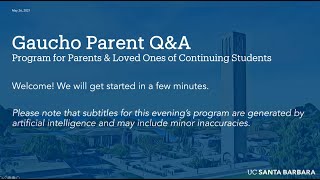 Gaucho Parent Q&A - May 2021 (Recording)