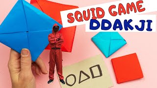 How to Make Ddakji Squid Game Как сделать Ддакджи из игра в кальмара как сделать конверты ттакджи 🟥🟦