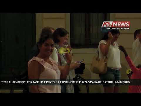 'STOP AL GENOCIDIO', CON TAMBURI E PENTOLE A FAR RUMORE IN PIAZZA S.MARIA DEI BATTUTI | 28/07/2025