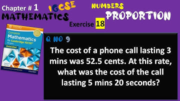 Cambridge IGCSE Extended Maths Solutions-Chapter1 Ex18 Q 9- Proportion-IGCSE Mathematics
