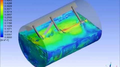 MIXING SIMULATION (horizontal mixing tank)