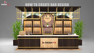 3ds max Bar Counter Design Tutorial | Bar 3d Architecture Design | Desk FX | Bar Stall design Part 2