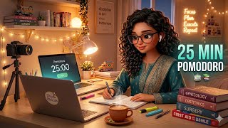 Study With Me 📚 | 25/5 Pomodoro | Desi Med Student