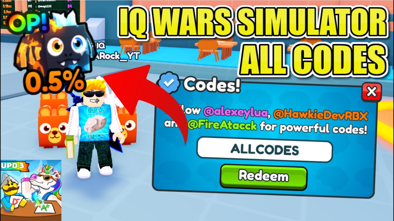 ALL* WORKING CODES IN IQ WARS SIMULATOR!