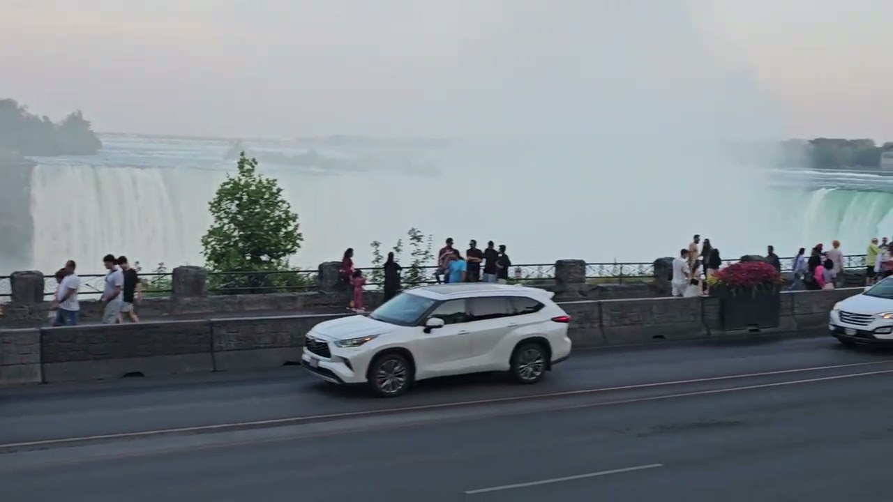 Best view of Falls from power station at Nicolas Tesla statue 