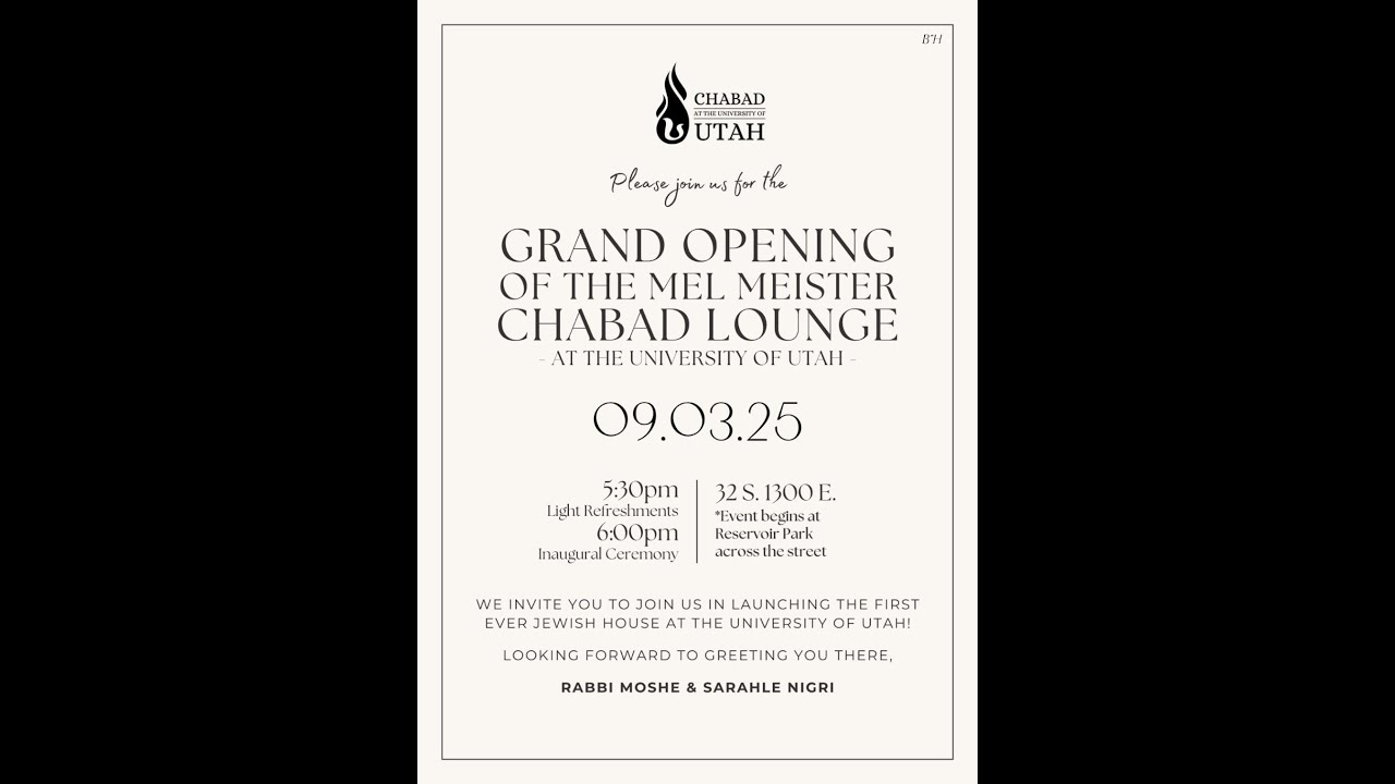 Grand opening of the Mel Meister Chabad Lounge serving the University of  Utah community!